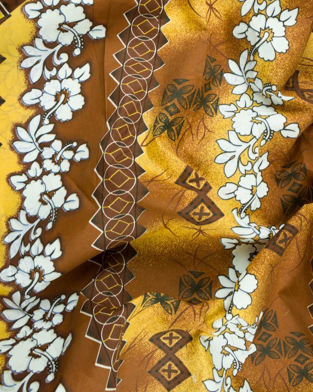 Polynesian fabric HAERE Ochre - Tissushop